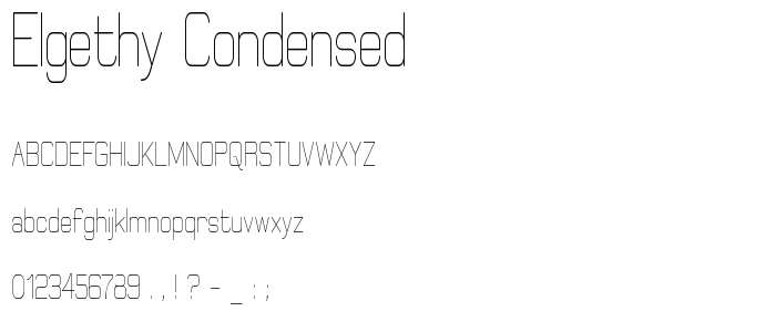 Elgethy Condensed font